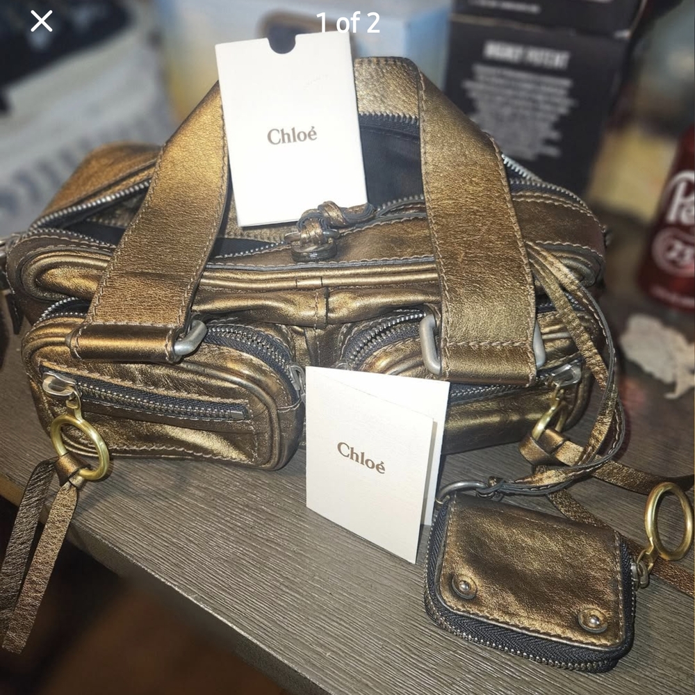 Chloe Gold Satchel Bag with Elegant Hardware
